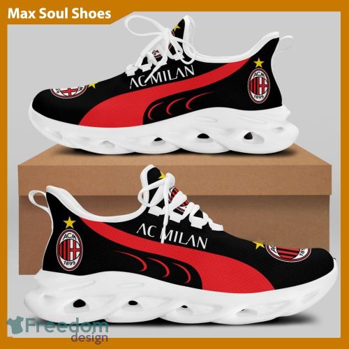 Sport Shoes AC Milan Seria A Club Fans Performance Max Soul Sneakers For Men And Women - AC Milan Chunky Sneakers White Black Max Soul Shoes For Men And Women Photo 2