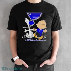 St. Louis Blues Snoopy And Charlie Brown Dancing Shirt - Black Unisex T-Shirt