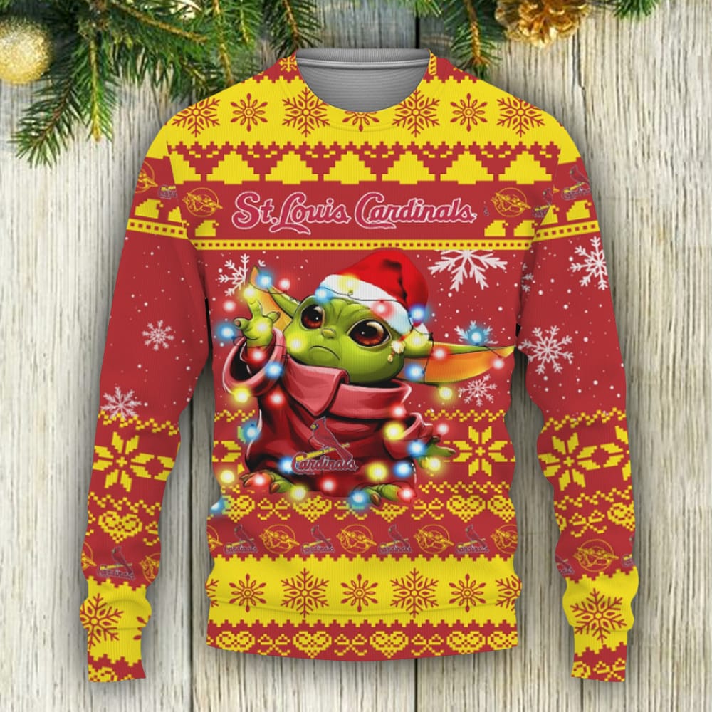 St Louis Cardinals Baby Yoda Ugly Christmas Sweater