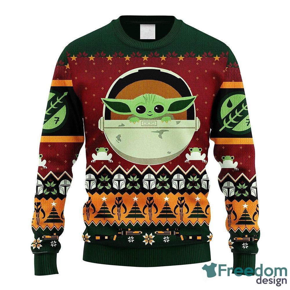 Carolina Panthers Cute Baby Yoda Star Wars 3D Ugly Christmas Sweater Unisex  Men and Women Christmas Gift - Banantees