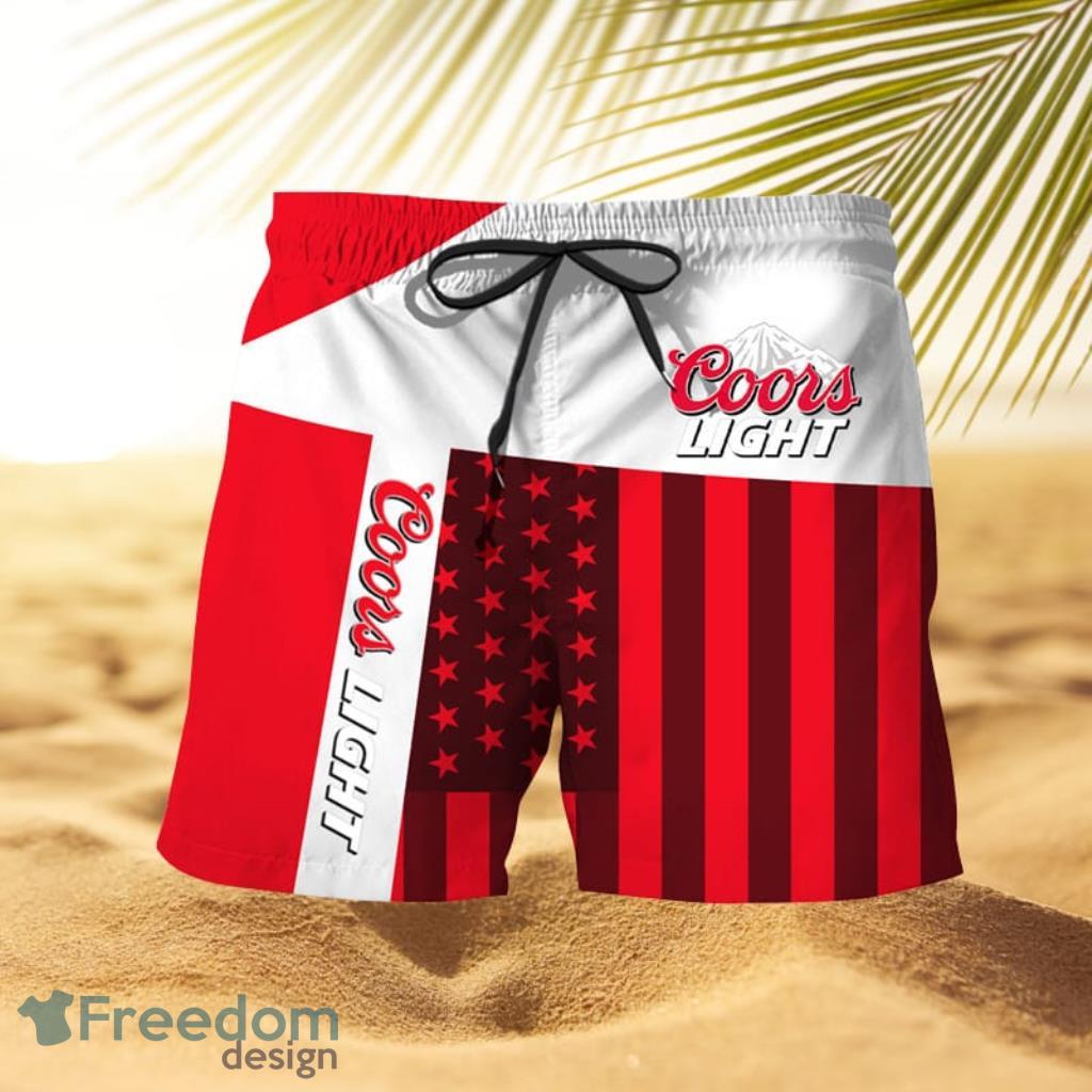 Coors Light Beer Tropical Hawaiian Shirt Shorts - Owl Fashion Shop