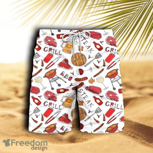 Summer Bbq Grill Party Beach Hawaiian Shorts For Men Product Photo 1