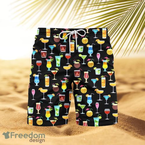 Summer Cocktails Aloha Beach Hawaiian Shorts For Men Product Photo 1