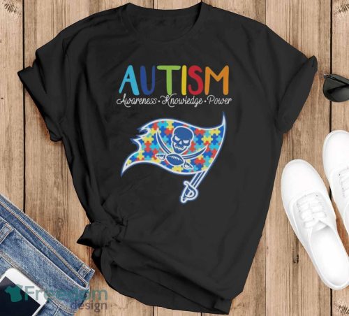 Tampa Bay Buccaneers Autism Awareness Knowledge Power T-Shirt - Black T-Shirt