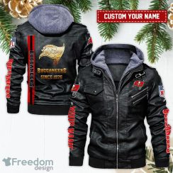 Tampa Bay Buccaneers Golden NFL Teams Custom Name Leather Jacket For Fans Product Photo 1