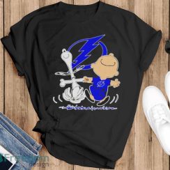 Tampa Bay Lightning Snoopy And Charlie Brown Dancing Shirt - Black T-Shirt