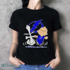 Tampa Bay Lightning Snoopy And Charlie Brown Dancing Shirt - Ladies T-Shirt