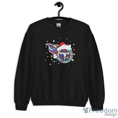 Tennessee Titans Santa Hat Christmas Light Shirt - Unisex Crewneck Sweatshirt