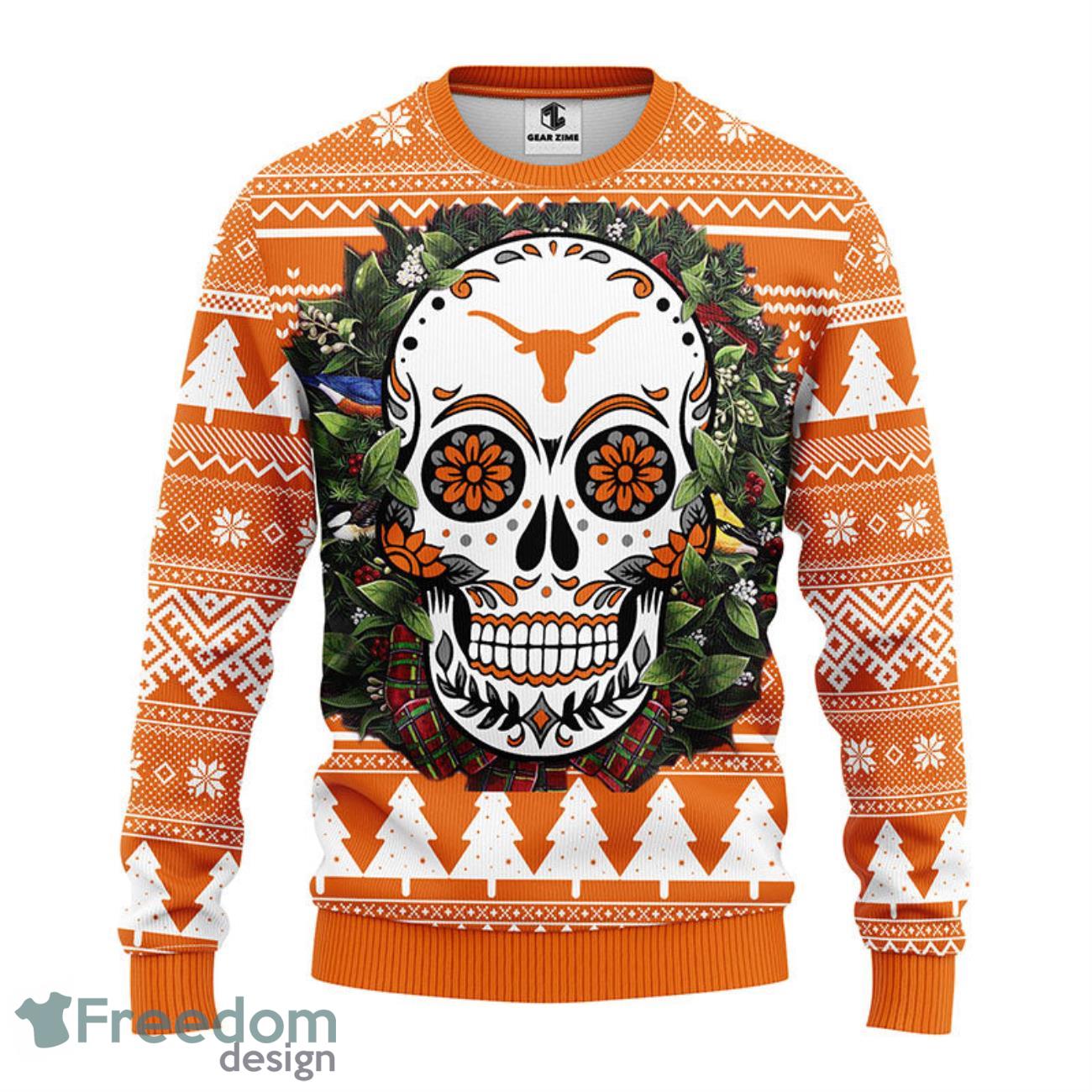 Houston Astros Skull Flower Ugly Christmas Ugly Sweater - Freedomdesign
