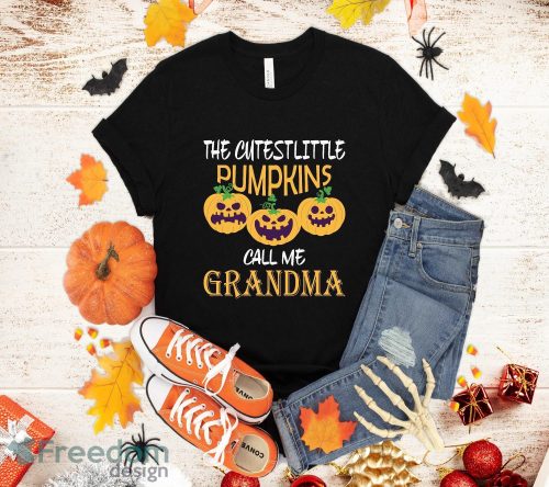 The Cutest Little Pumpkins call me Grandma T-Shirt Halloween Gift Product Photo 1