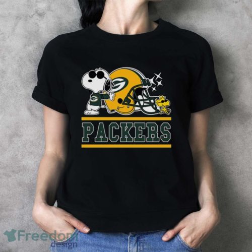 The Green Bay Packers Joe Cool And Woodstock Snoopy Mashup Shirts - Ladies T-Shirt