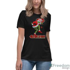 The Grinch Santa San Francisco 49ers Christmas shirt - Women's Relaxed Short Sleeve Jersey Tee