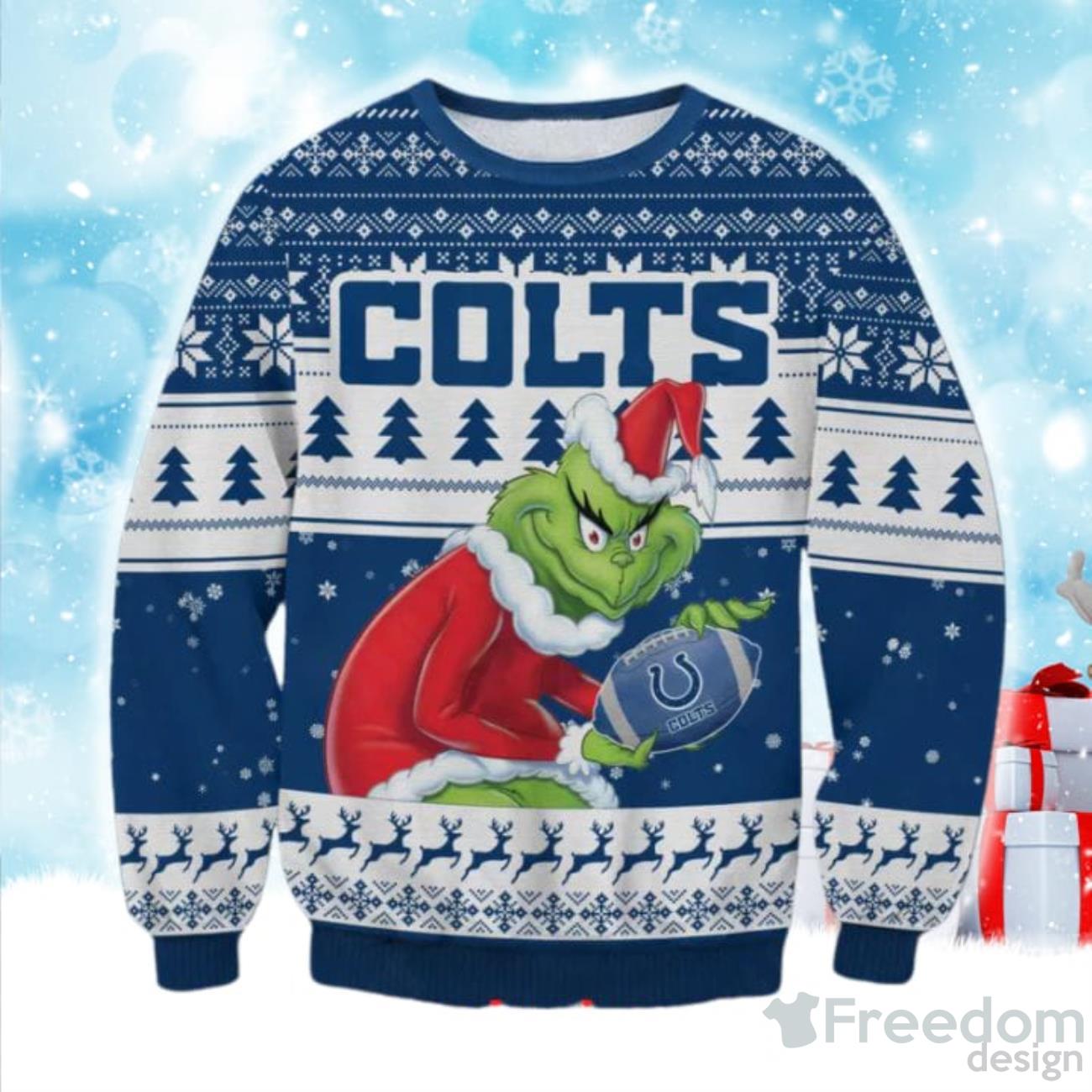 NFL Indianapolis Colts Golden Skull Christmas Ugly Sweater - T