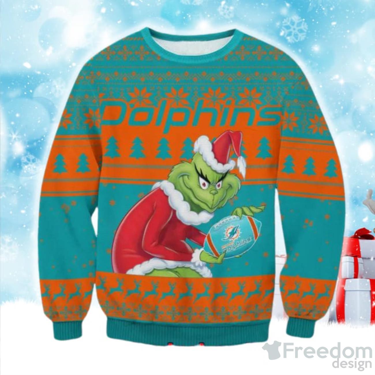 Miami Dolphins NFL Christmas Sweater • Kybershop