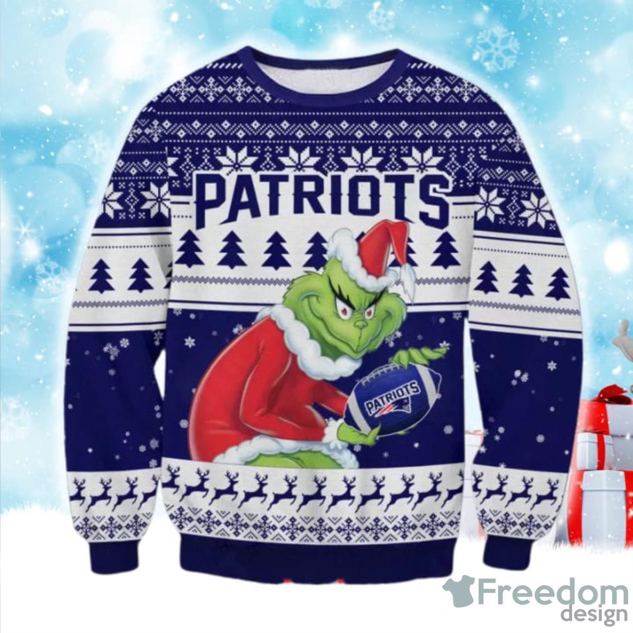 New England Patriots Football Team Logo Custom Christmas Gift All Over  Print Ugly Christmas Sweater - Freedomdesign