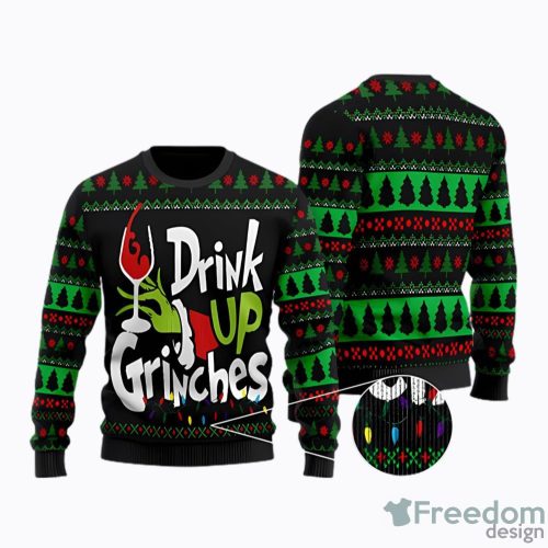 The Grinch Xmas Drink Up Grinches AOP Ugly Christmas Sweater Christtmas Holiday Gift Product Photo 1