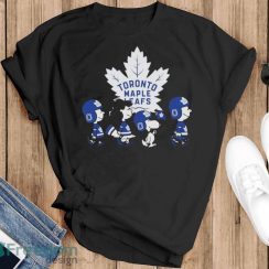 The Peanut Characters Walking Toronto Maple Leafs 2023 Shirt - Black T-Shirt