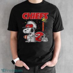 The Snoopy And Woodstock With Kansas City Chiefs Of Nfl Champions Shirt - Black Unisex T-Shirt