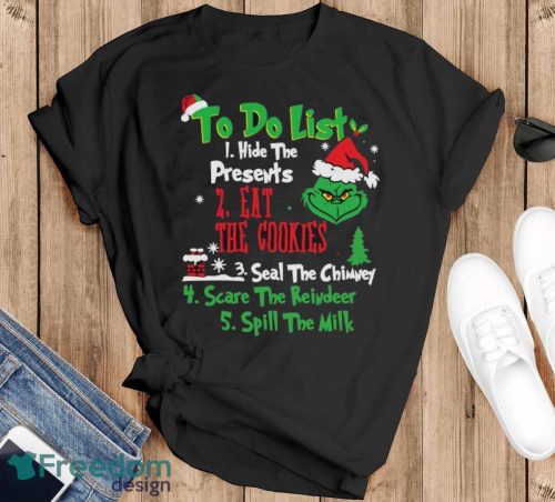 To Do List Grinch Christmas Merry Christmas Shirt - Black T-Shirt