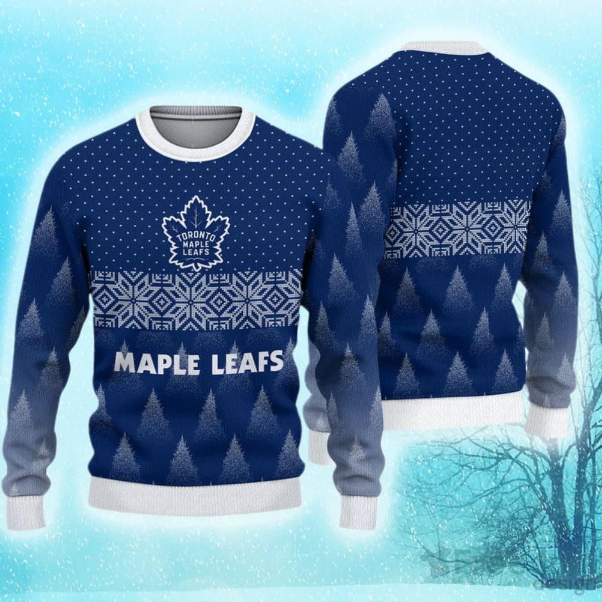 Toronto Maple Leafs Santa Hat Snowflake Ugly Christmas Sweater For
