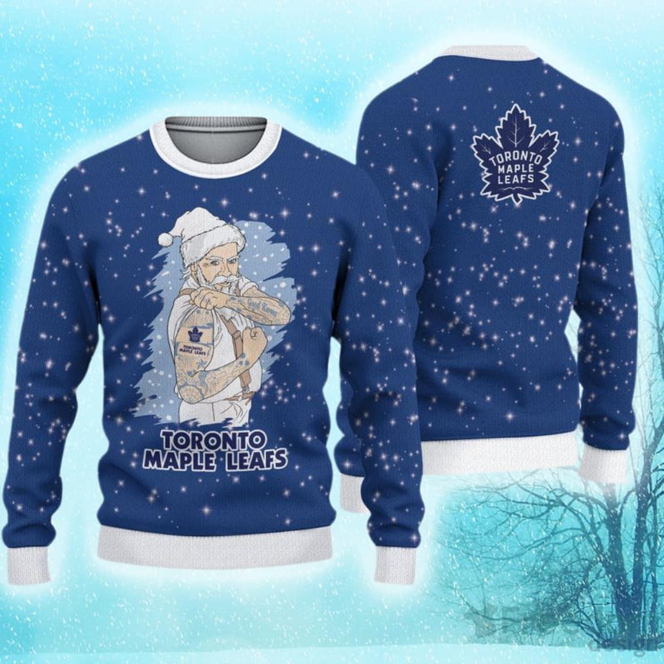 Christmas Gift Toronto Maple Leafs Dabbing Santa 3D Ugly Christmas Sweater  For Men And Women
