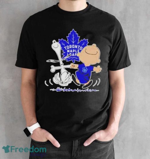 Toronto Maple Leafs Snoopy And Charlie Brown Dancing Shirt - Black Unisex T-Shirt