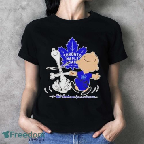 Toronto Maple Leafs Snoopy And Charlie Brown Dancing Shirt - Ladies T-Shirt