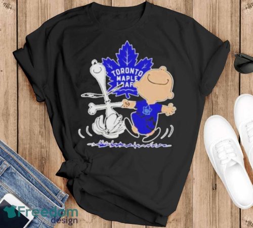 Toronto Maple Leafs Snoopy And Charlie Brown Dancing Shirt - Black T-Shirt