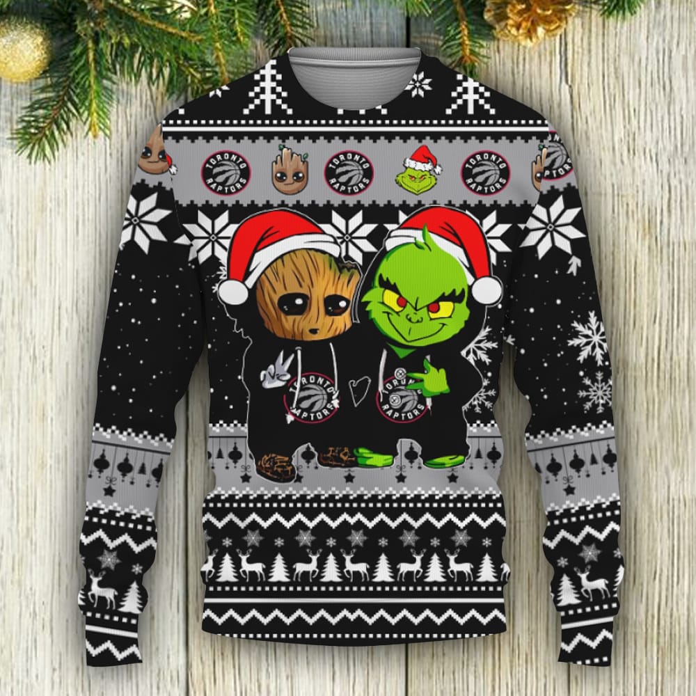 Toronto Raptors Baby Groot And Grinch Best Friends Football