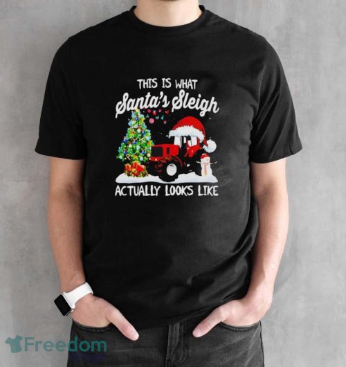 Tractor This Is What Santa’s Sleigh Actually Looks Like Christmas Shirt - Black Unisex T-Shirt