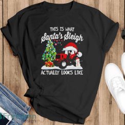 Tractor This Is What Santa’s Sleigh Actually Looks Like Christmas Shirt - Black T-Shirt