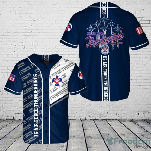 US Air Force Thunderbirds AOP Baseball Jersey Shirt Sport Gift For Men And Women - NLMP2009BC01 US Air Force Thunderbirds AOP Baseball Jersey