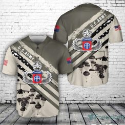 US Army Paratroopers With The 82nd Airborne Division Parachute Baseball Jersey Shirt For fans