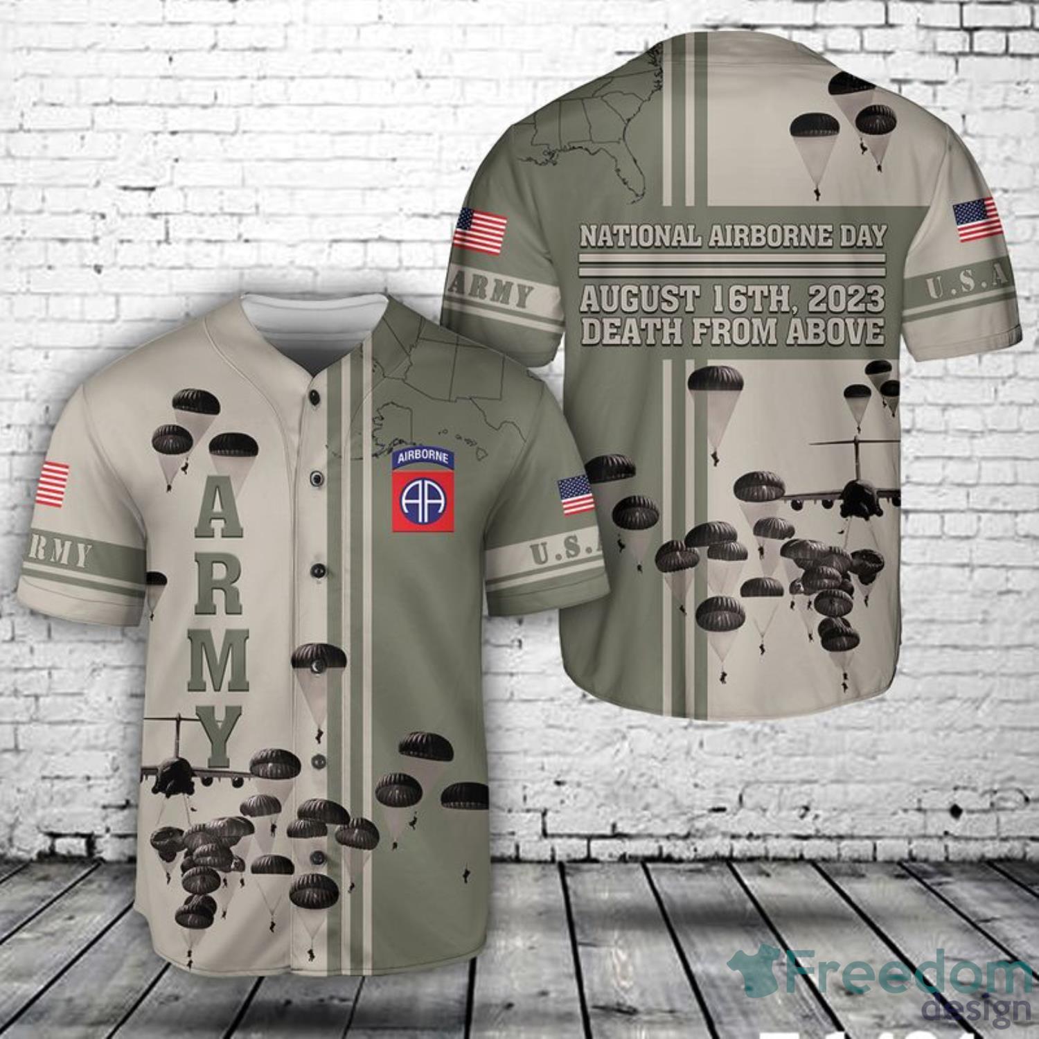 US Army XVIII Airborne Corps Baseball Jersey Shirt Sport Gift For