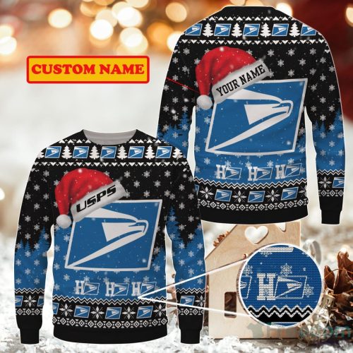 Usps Ugly Christmas Sweater Uniform Custom Name Product Photo 1