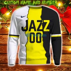 Utah Jazz NBA Custom Number And Name 3D Sweatshirt For Fans AOP Christmas Gift Sweater