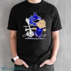 Vancouver Canucks Snoopy And Charlie Brown Dancing Shirt - Black Unisex T-Shirt