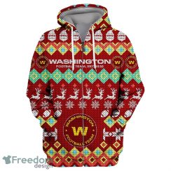 Washington Commanders Colorful Christmas Zipper 3D Hoodie For Fans