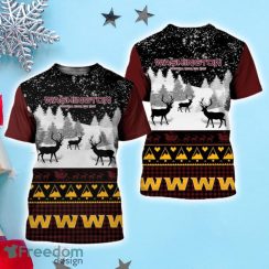 Washington Commanders Snow Reindeer Christmas 3D Shirt