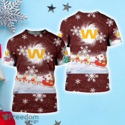 Washington Commanders Snow Reindeer Santa Claus Christmas 3D Shirt