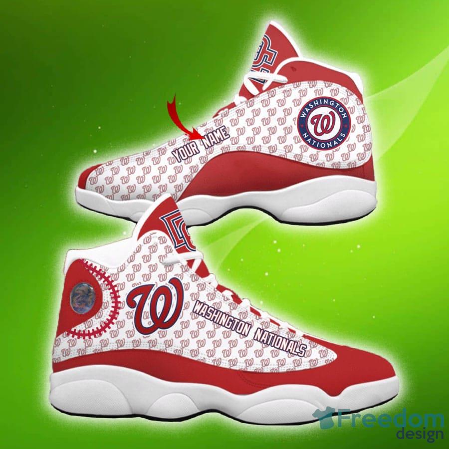 Washington Nationals Complement Custom Name Air Jordan 13 Gift Fans Sports Sneaker image Washington Nationals Complement Custom Name Air Jordan 13 Gift Fans Sports Sneaker - Washington Nationals Complement Custom Name Air Jordan 13 Gift Fans Sports Sneaker