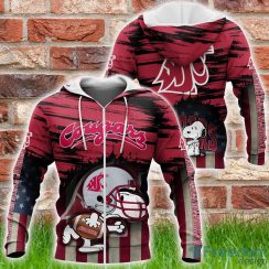 Washington State Cougars NCAA1 Snoopy Sports Hoodie For Fans Product Photo 2