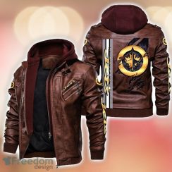 Winnipeg Jets Striped Style Leather Jacket For Fans Product Photo 2