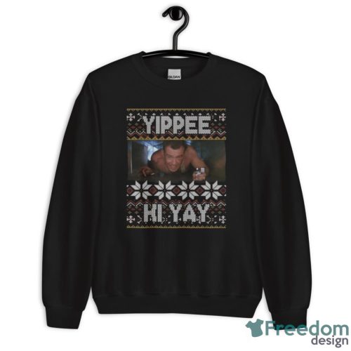 Yippee Ki Yay Movie T-Shirt Christmas Gift, John McClane Ugly Christmas - Unisex Crewneck Sweatshirt