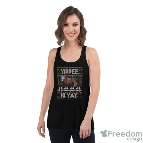 Yippee Ki Yay Movie T-shirt, John McClane Ugly Christmas - Women's Flowy Racerback Tank