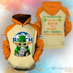 Yoda Busch Latte St Patrick Day 3D Hoodie