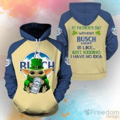 Yoda Busch Light St Patrick Day 3D Hoodie