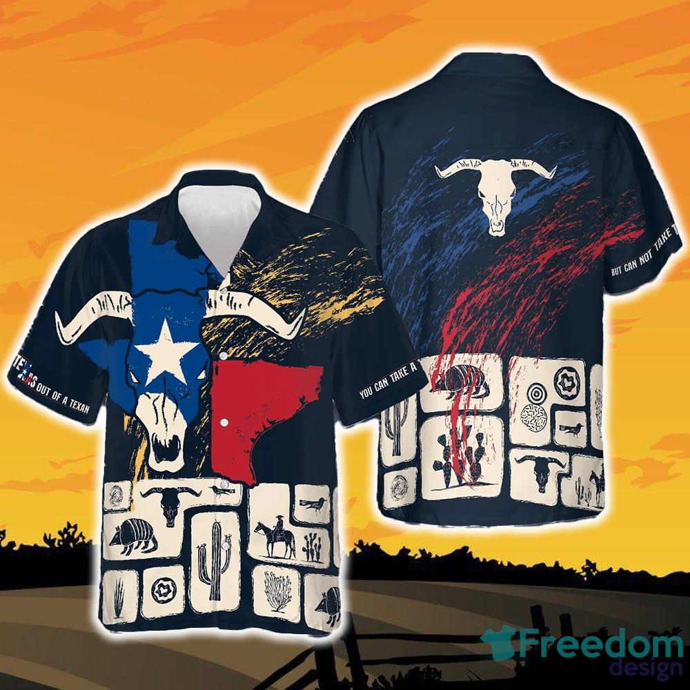 Longhorn Trip Texas Hawaiian Shirt For Men, Skull Motocycle Vintage Shirt,  Proud Texas Shirt For Texans - Trendy Aloha