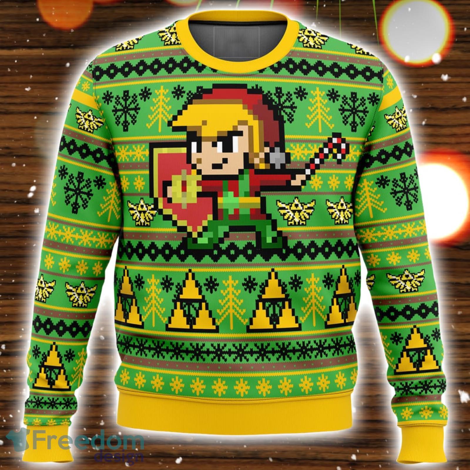 Zelda Holiday Link 3D Ugly Christmas Sweater Christmas Holiday Gift image Zelda Holiday Link 3D Ugly Christmas Sweater Christmas Holiday Gift Product Photo 1