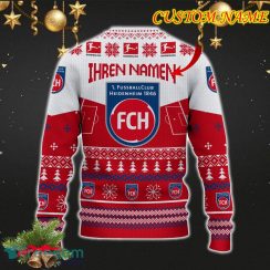 1 FC Heidenheim Snowflakes Tree Custom Name Ugly Christmas Sweater New For Fans Gift Holidays Christmas - 1 FC Heidenheim 3D Sweater Christmas Photo 3